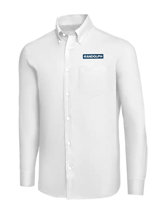 Brooks Brothers White Wrinkle-Free Stretch Nailhead Shirt w/Randolph Embroidered Logo