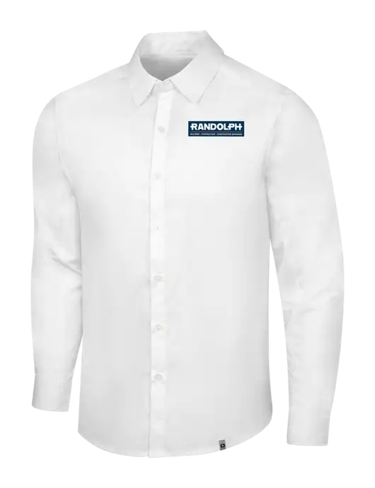 OGIO White Commuter Woven Shirt w/Randolph Screen Print Logo