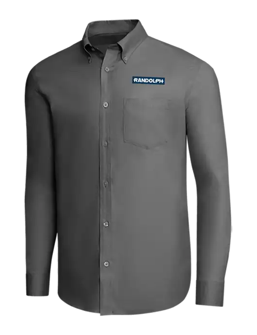 Brooks Brothers Dark Grey Wrinkle-Free Stretch Pinpoint Shirt w/Randolph Embroidered Logo
