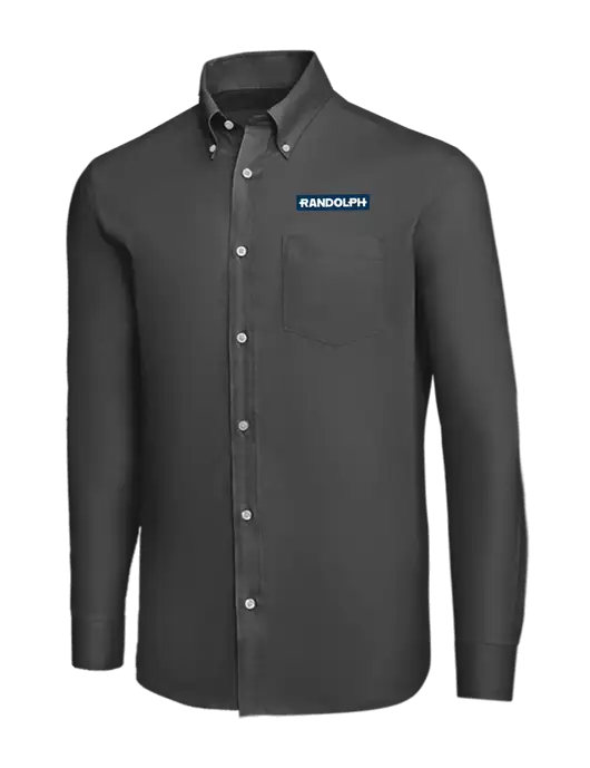 Brooks Brothers Dark Grey Wrinkle-Free Stretch Nailhead Shirt w/Randolph Embroidered Logo