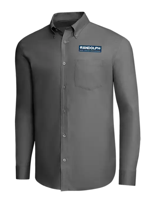 Brooks Brothers Dark Grey Wrinkle-Free Stretch Pinpoint Shirt w/Randolph Screen Print Logo