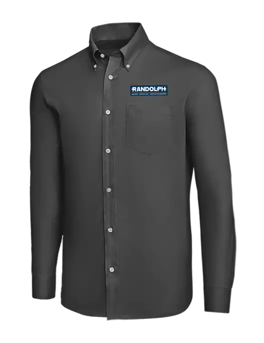 Brooks Brothers Dark Grey Wrinkle-Free Stretch Nailhead Shirt w/Randolph Screen Print Logo