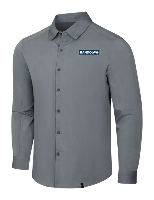 OGIO Medium Grey Heather Commuter Woven Shirt w/Randolph Embroidered Logo