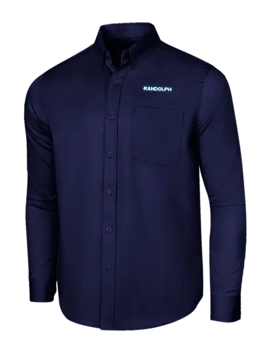 Long Sleeve Navy Superpro React Twill Shirt w/Randolph Embroidered Logo