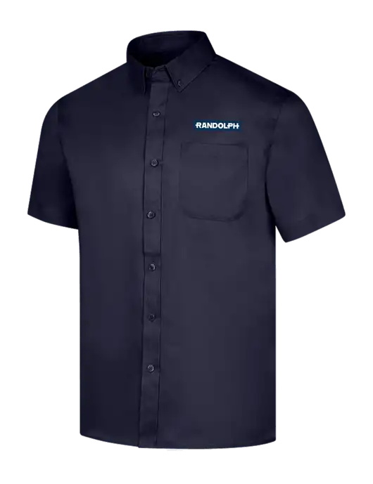 Short Sleeve Navy Superpro React Twill Shirt w/Randolph Embroidered Logo
