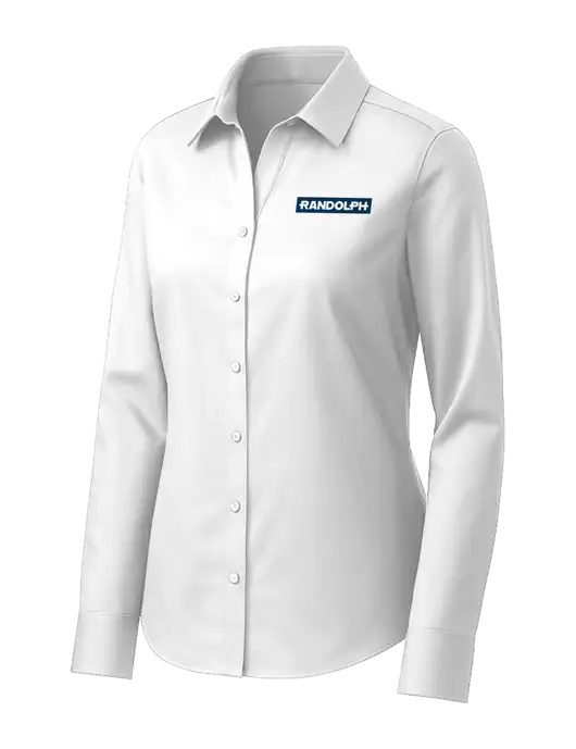 Brooks Brothers Womens White Wrinkle-Free Stretch Pinpoint Shirt w/Randolph Embroidered Logo