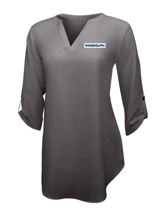 Dark Grey Womens 3/4 Sleeve Tunic Blouse w/Randolph Embroidered Logo