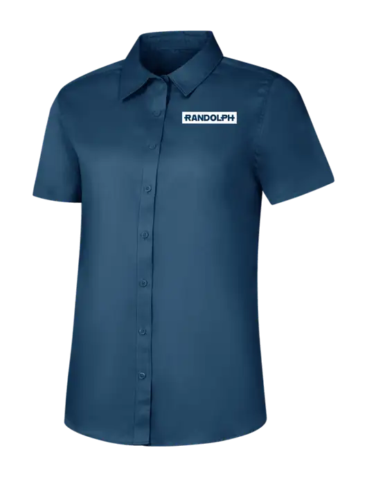 Womens Light Navy Short Sleeve Superpro React Twill Shirt w/Randolph Embroidered Logo