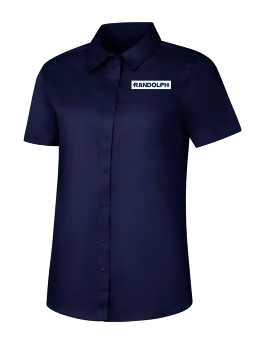 Womens Navy Short Sleeve Superpro React Twill Shirt w/Randolph Embroidered Logo