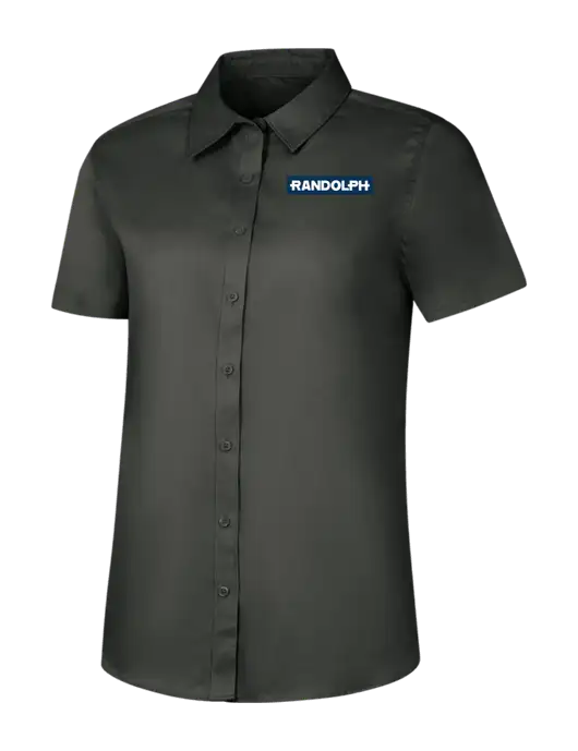 Womens Dark Grey Short Sleeve Superpro React Twill Shirt w/Randolph Embroidered Logo