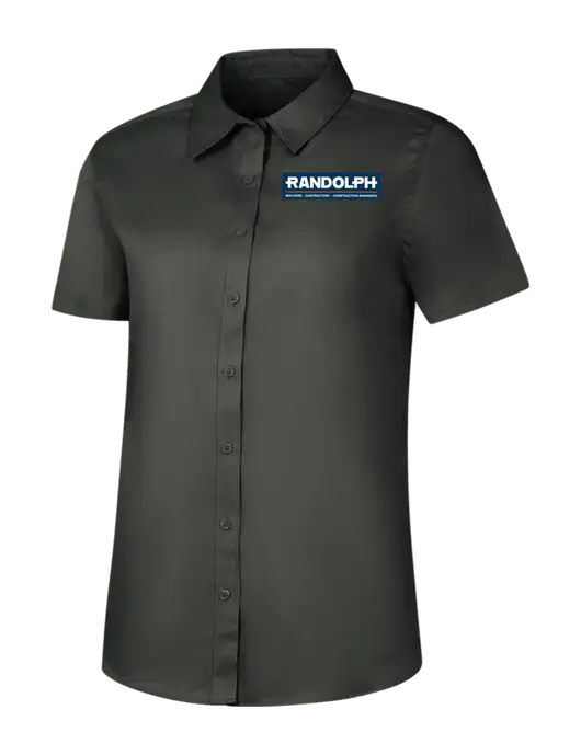 Womens Dark Grey Short Sleeve Superpro React Twill Shirt w/Randolph Screen Print Logo