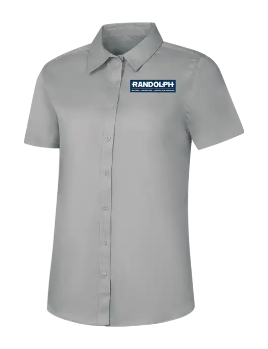 Womens Light Grey Short Sleeve Superpro React Twill Shirt w/Randolph Screen Print Logo