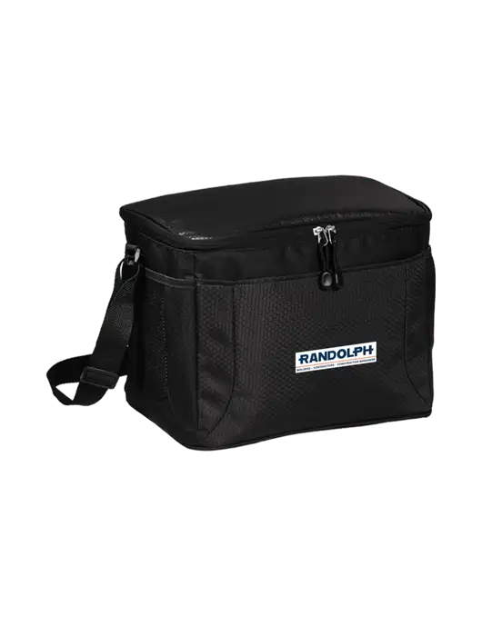 12 Can Black/Black Cube Cooler  w/Randolph Screen Print Logo