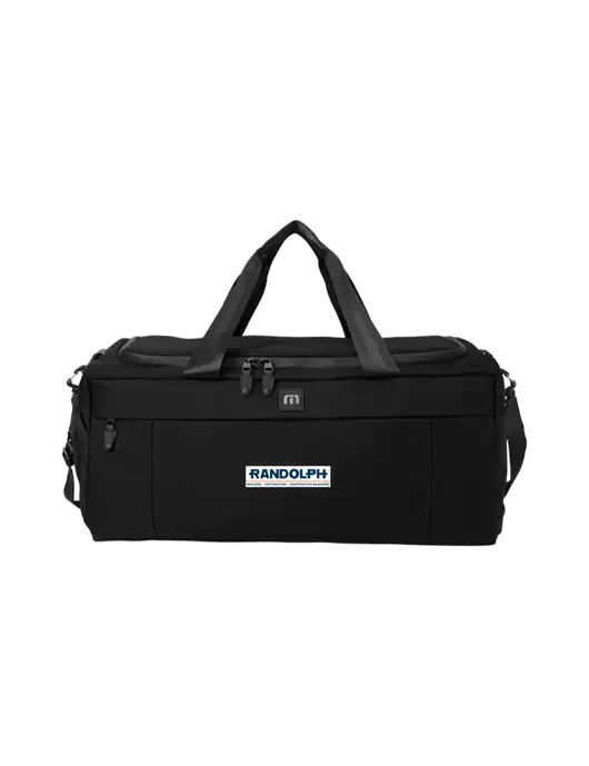 TravisMathew Black Duration Duffel w/Randolph Screen Print Logo
