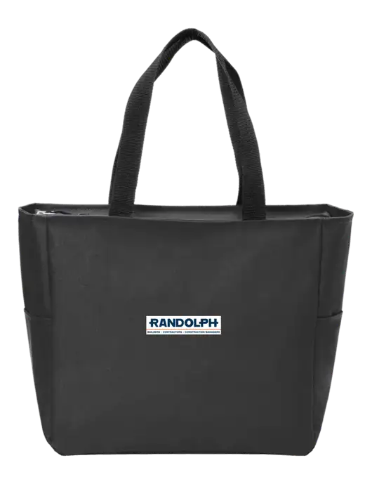 Everyday Black Zip Tote  w/Randolph Screen Print Logo
