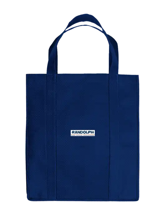 Eco Reusable Jumbo Navy Blue Shopping Bag w/Randolph Screen Print Logo