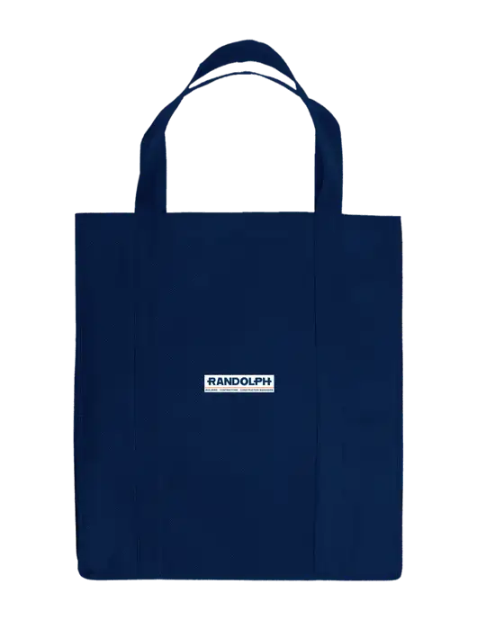 Eco Reusable Jumbo Navy Blue Shopping Bag w/Randolph Screen Print Logo