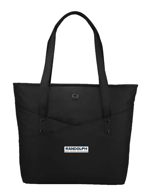 OGIO Black Downtown Tote 
 w/Randolph Screen Print Logo
